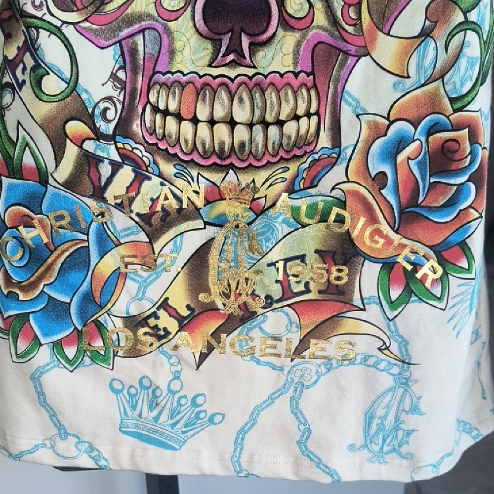Christian Audigier Multicolor Floral Hoodie Jacket - Picture 7 of 12